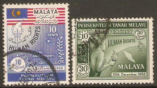 Malayan Federation 1958 Human Rights Set. SG10-SG11.